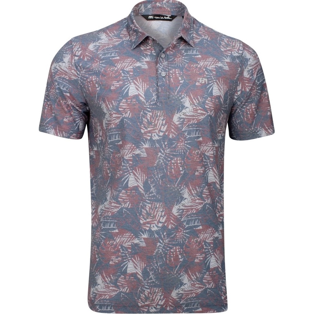 Travis Mathew Men’s Polo Golf Shirt Raft The Pacuare Heather Mauve Wine / Large